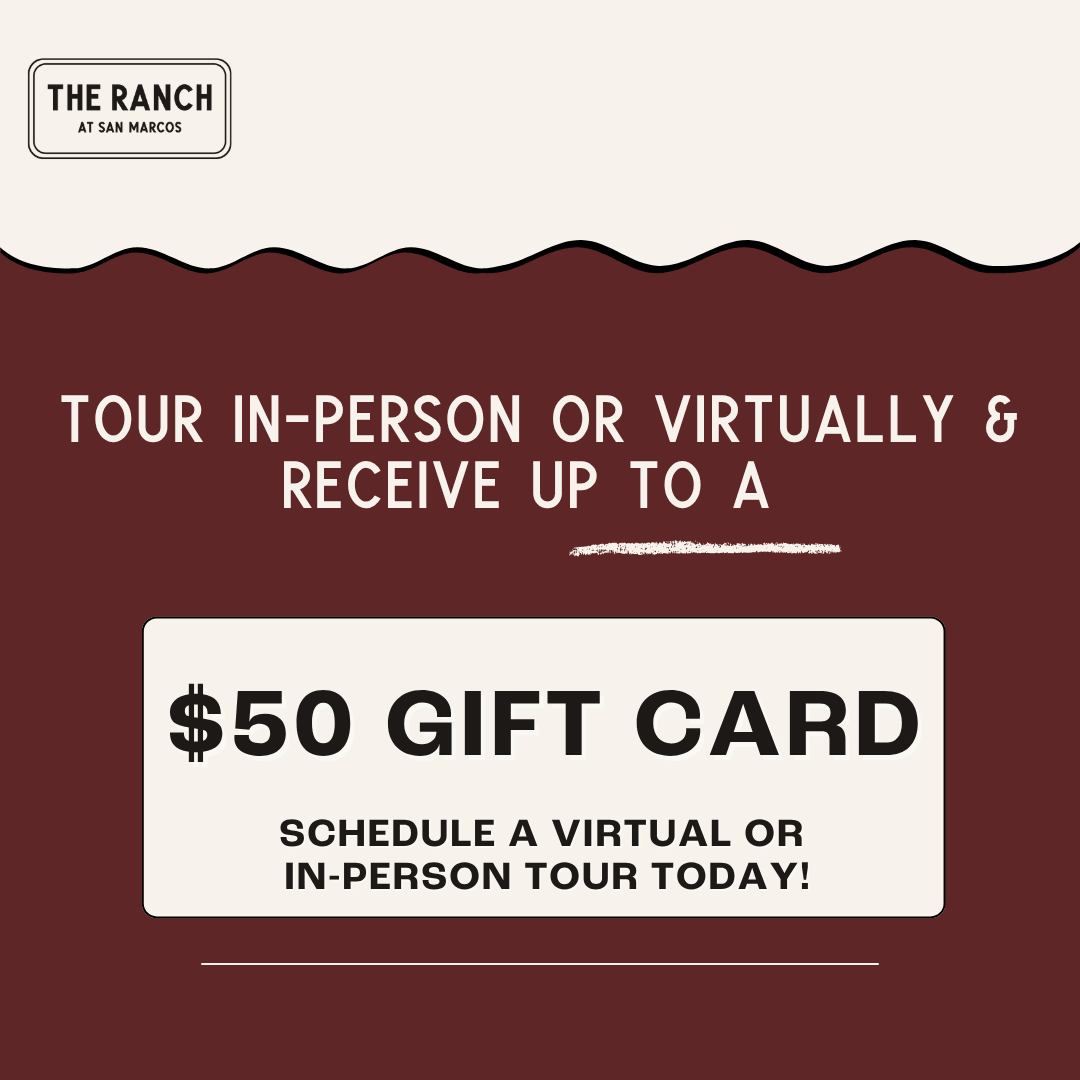 Tour in person or virtually and receive up to a $50 gift card