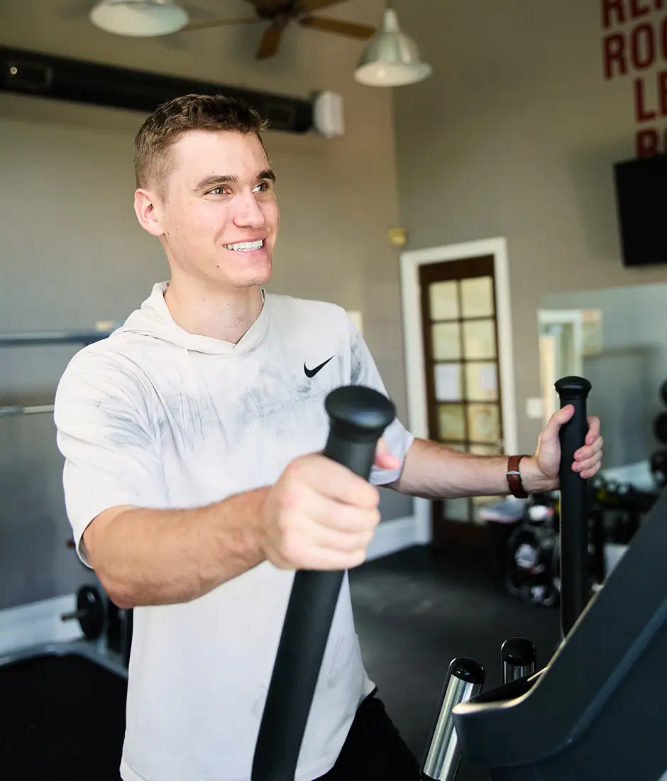 young man working out