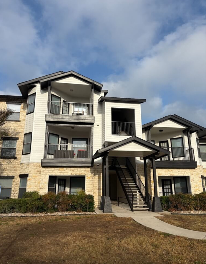 exterior of the apartments